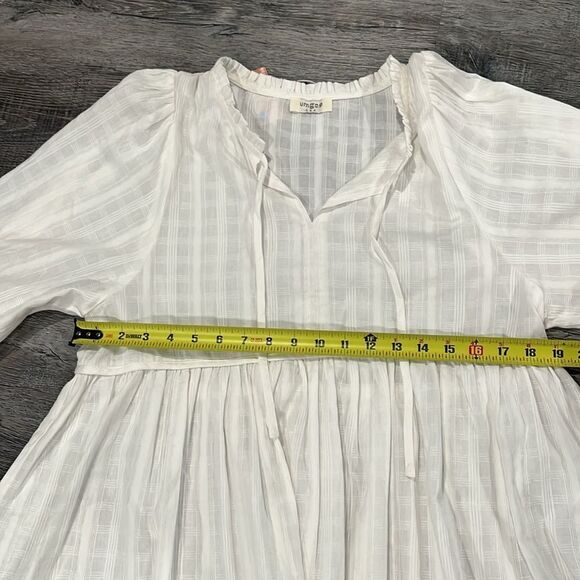 umgee USA NWT White Ruffled Women's Top Blouse - small/medium - Picture 5 of 6